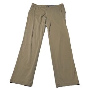 Twillory Pants Men's 38x32 Tailored Fit Tech Fabric Flat Front Performance Khaki